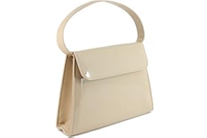 LONI Clutch Handbag for Women | Shoulder & Top-Handle Grab Handbag | Patent leather Bag for Wedding & Prom