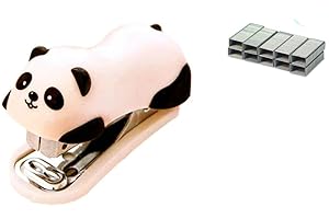 Siganorpy Portable Mini Cute Panda Desktop Stapler Set with 1000PCS No.10 Staples for Office School Home or Travel Use …