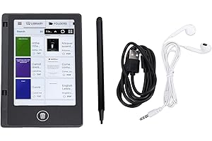 ZUNATE Lecteur de Livre électrique, écran Tactile LCD Couleur 5 Pouces, Mémoire 8G, WiFi, BT, FM, Appels Vocaux, Gmail, Lecteur électronique Léger pour Soins Oculaires, étui et