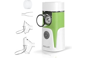 ‎FEELLIFE FEELLIFE Inhaliergeräte für Erwachsene, Inhalationsgerät, Vernebler Inhaliergerät, Inhalator Inhaliergerät Erwachsene Baby Kinder Deutscher KI-Chip Leiser Zerstäuber Airpro Go (Grün)