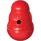 KONG Wobbler Dog Food Dispenser, Small/Medium | Interactive Toy Food Dispenser, Wobble and Wheel, Slow Feeder for Healthy Eat