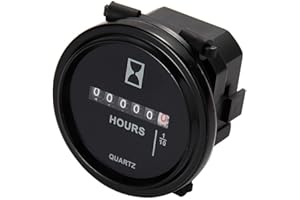 AIMILAR Professional Mechanical Hour Meter with Motor 6-80V DC / 110-250V AC for Boat, Car, ATV, UTV, Snowmobile, Lawnmower, Tractor, Generator