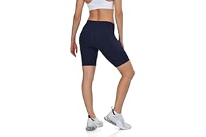 TCA Mallas Cortas Mujer - Short Deportivo Mujer Cintura Alta y Control de Abdomen - 2 Bolsillos Laterales Abiertos - Mallas Cortas de Ciclismo Correr y Gym