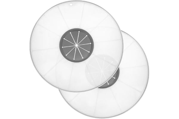 com-four® 2x Couvercle universel anti-éclaboussures pour bols à mélanger - idéal pour la cuisson et la réduction en purée - empêche les éclaboussures dans la cuisine (02 pièces - Ø 30 cm gris)