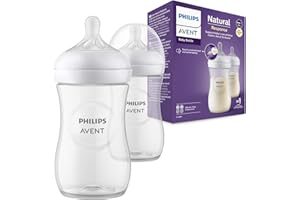 Philips Avent Lot de 2 biberons à Réponse Naturelle de 260 ml, sans BPA, pour les bébés de 1 mois et + (modèle SCY903/02)