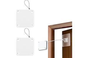 EULAPGOE Cierrapuertas Automatico Cuerda, Cierrapuertas Automático, Cierrapuertas Automático De 2 Piezas, Cierrapuertas Sin Taladrar, Cierrapuertas con Cable De Tracción De 1000g, para Puerta De Habitación