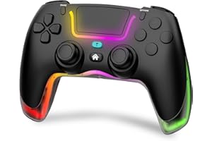 Laazii Manette pour PS4/Pro/Slim, Manettes sans Fil Contrôleur avec Double Vibration/Turbo/Pavé Tactile/Gyroscope à 6 Axes, 3.5mm Audio Jack & Batterie Rechargeable, Bluetooth Gamepad de Jeu