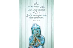 Gutsch Verlag Postkarte für Achtsamkeit und Entspannung mit inspirierendem Zitat und Buddha-Statue – perfekt für Freunde und Familie