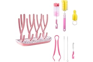 Tangger Trockenständer Babyflaschen flasche abtropfgestell Abtropfgestell für Babyflaschen Babyflaschen mit Flaschenreinigungsset flaschenbürste baby für Flaschen Saugern Bechern und Zubehör