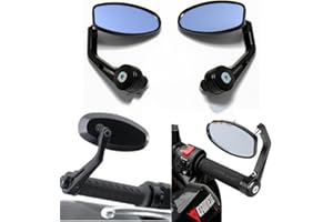 EVOMOSA 7/8" Moto Rétroviseurs de Guidon 22mm Alliage d'Aluminium Miroirs Latéraux pour Cruiser Scooter Street Bike