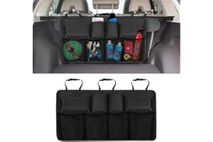 CGEAMDY Auto-Organizer, Super-Kapazität, wasserdicht und langlebig, mit mehreren Taschen des Organizers und Tasche, Aufbewahrungstasche für Kofferraum, geeignet für SUVs und viele Fahrzeuge (schwarz)