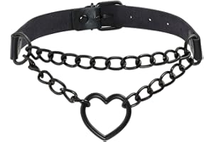 Eigso Pop Punk Collar Choker Vintage Retro Steampunk Dark Goth Style Heart Chains Necklace for Women