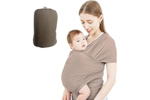 AXVRAV Tragetuch Baby Neugeboren, Kleinkind All-in-1 Stretchy Wrap Carrier, Premium Babytragetuch Wickeltuch, Wrap Trage Babyausstattung, Baby Sling, Baby Tragetuch für Neugeborene & Kleinkind Baby (Khaki)