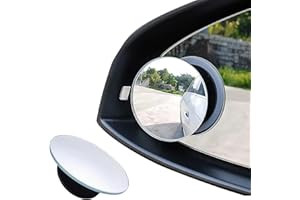 MAKOTO NOBU 2x Blind Spot Mirrors,Round Frameless 360° Rotatable Convex Mirror For Cars,Waterproof,Adjustable,HD Glass, Easy Install,Universal Fit