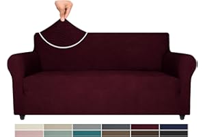 Ystyle Copridivano 3 Posti Con Braccioli, Copri Divano Antigraffio Gatto, Copridivani Elasticizzati, Pesante Inverno Copri Divani, Fodera Divano Antimacchia Lavabile Antiscivolo, Rosso