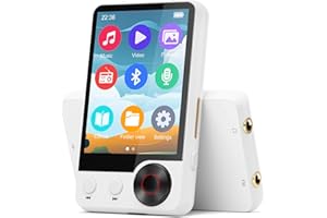 JOLIKER 128GB MP3 Player with Upgrade Bluetooth 5.3, Portable High Fidelity Lossless Music Player, 2.4IN Full Touchscreen MP3 Player with Built-in HD Speaker, Dual Headphone Ports, FM Radio, Recording, E-Book