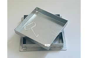 MED BUILDING SOLUTIONS MED - Sigillo Zincato Porta Pavimenti, Chiusino zincato Botola a Scomparsa con Maniglia omaggio (CM 20X20 H 5 CM)