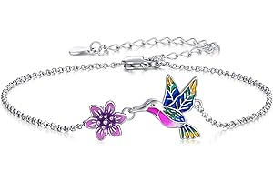 YAFEINI Colibri/Abeille/Papillon/Libellule/Plume/Montagne/Cœur Bracelets de Cheville Chaînes à Maillons en Argent Sterling Bracelets de Cheville Bijoux Cadeaux pour Femmes Filles