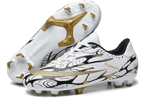 WOWEI Chaussures de Football Garçon Fille Crampons FG/AG Professionnel Baskets Chaussures de Sport pour Enfants Athlétisme Antidérapant Chaussures Entraînement de Football Unisex