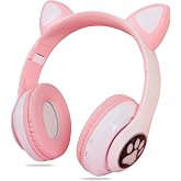 teknosepetim Cat Paw A QUALITY Over-Ear Bluetooth Headset Cat Female Girl Adult Wireless Headset with Microphone