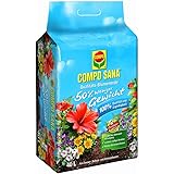 COMPO SANA Qualitäts-Blumenerde mit 12 Wochen Dünger für alle Zimmer-, Balkon- und Gartenpflanzen, 50% weniger Gewicht, Kultu