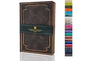 VICTORIA'S JOURNALS Leatherette Vintage Journal Hard Cover Lined Notebook Old Looking Travel Diary Matte Brown, 5.7'' x 8.1''