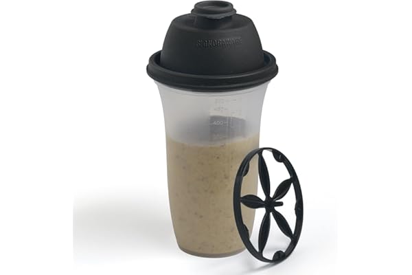 SIGNORA WARE Shaker Protéiné de 500ml, pour Boisson Protéinée, Compléments Alimentaires En Poudre, Protéines de Musculation, Vinaigrettes, Gourdes de Sport Sans BPA