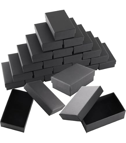 Amexo Lot De 24 Boîtes Cadeaux Bijoux Rectangulaires Avec Nœud - Écrins Élégants 8x5x3 Cm Pour Bague, Boucles, Pendentif - 6 Couleurs Assorties