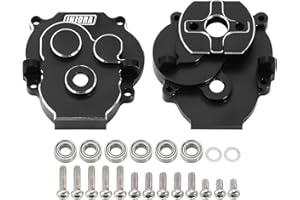 INJORA Alloggiamento della Trasmissione con Cuscinetti Alluminio CNC Custodia del Riduttore per 1/18 RC Crawler TRX4M Upgrade,Nero