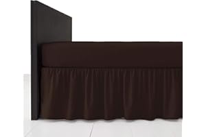 Comfy Nights Plain Dyed Polycotton Easy Care Frilled Base Valance In 19 Colors (Single, Plum)