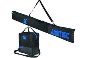 AUMTISC Sac De Ski Et Sac De Bateau CombinéS Et RembourréS pour 1 Paire De Chaussures De Ski Sac De Ski avec Longueur RéGlable Jusqu'à 200 Cm