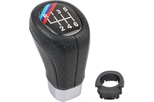 Juttzzei BMW Schaltknauf 6 Gang, Auto Schalthebel für BMW E34 E36 E38 E39 E46 E53 E60 E61 E63 E64 E83 E90 E91 E92 E93, 1er 3er 5er 6er Serie X1 X3 X5 Schaltknauf, Premium-Leder E46 Schaltknauf-Schwarz