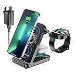 3 in 1 Wireless Charging Station Eisreho Wireless Charger Stand for iWatch SE Series AirPods Pro, 15W Fast Charging Stand Cel