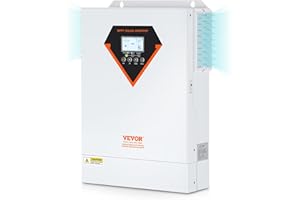 VEVOR Inversor Híbrido de 5500W Inversor Solar Híbrido 230V AC Cargador Fuera de la Red de Onda Sinusoidal Pura con Controlador de Carga Solar MPPT Incorporado de 100 A, Carga Híbrida, Utilidad, Solar