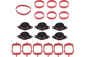 TKSE Swirl Flap Blanks, Aspirazione Motore Auto Diesel Swirl Flap Blanks Kit di Riparazione con Collettore Guarnizioni Per BMW(6 * 33mm-Nero)