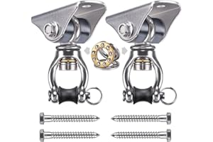 SELEWARE 2 Ceiling Hooks Heavy Duty Hanging Chair Outdoor Swivel Hook Punch Bag Holder Swing Hook Wooden Beam Hammock Mounting Ceiling Mount for Swing Gym Playground Yoga 450 kg Capacity