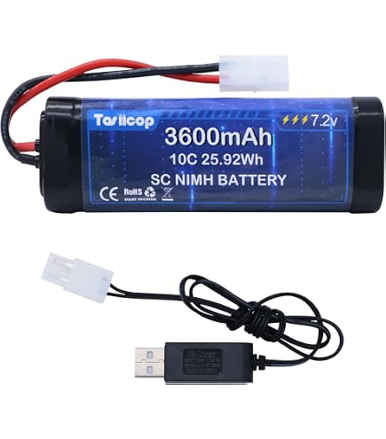 Efaso Câble De Charge USB - 9,6V / 250 MA - Prise Tamiya - Pour Batteries Ni-MH - Compatible 5V 0,5-2A