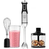 Taurus HBA2300X Hand Blender 2300W, Chopper, Whisk and 1 L Glass | Variable speed + Turbo, 4 stainless steel blades, stainles