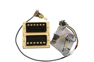 KAILINGBAIHUOSHANGHANG Humbucker Gitarren-Pickups Humbucker-Pickups Hals- Und Bridge-Pickup 4C-Kabel-Kabelbaum Push-Pull-Soll-Set Für Gibson Epiphone-Gitarre (Color : Goldd Yellow Frame)