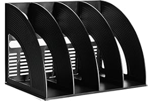 Portariviste da Scrivania, HAIYUU Portadocumenti A4 Organizer da Scrivania Porta Libri da Scrivania, Portariviste a 4 Scomparti per Documenti Riviste Libri Ufficio, Casa, Organizzazione