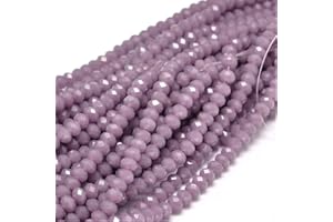 PERLIN Perle di Vetro Cristallo della Repubblica Ceca CZ, Rondelle Sfaccettate Boeme 4/6/8/10 mm (Viola Scuro Opaco, 4x3 mm)