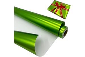 LZRINUE Rotolo di carta da regalo metallizzata: 43 cm x 12 m, carta da regalo verde opaca riciclabile a tinta unita per decorazioni regalo di compleanno, Natale, matrimonio, festa, festival