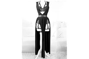 AYAZER 3er-Set Damen-Kleider mit Brustpolstern, Gothic-Sexy-Dessous-Party-Kostüme, rotes Bandage-Schnitt-Damen-Set