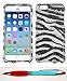 Produktbild Accessory Factory(TM) Paket (das Element, 2in1 Stylus Point Pen) APPLE iPhone 6 (4.7-inch) schwarz Zebrafell Voller Diamanten Bling Schutz-Abdeckung Stylish Voller Diamanten Bling Entwurf überschnappen Hartschalenkoffer Schutz-Abdeckung Bildbaustein Schale