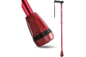 HealthBazaar All Terrain Walking Stick, Foldable Walking Sticks for Men and Women, Air Cushion Walking Stick Tips, Folding Walking Stick with Shock Absorbing