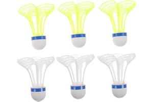 BbiuRer 6 Stück Federbälle, Winddichte Federbälle, Badminton Bälle, Gelb Und Weiß Mit Softkork-Doppelkopf, Ideal Für Outdoor Und Indoor Nutzung(Weiß x3, Gelb x3)