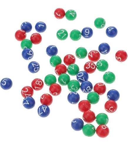 CIYODO 100 Stück Nummerierte Bingo Bälle - Bunte Plastikbälle 1-100 Für Spiele