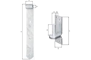 HAUS & DACH Ladenband Set, feuerverzinkt inkl. Kloben, Ladenbandlänge: 300 mm, Durchmesser Kloben: 13 mm Eng
