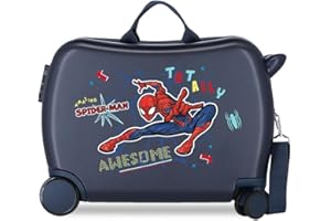 Marvel Spiderman Totally awesome Valise Enfant Bleu 50x39x20 cm ABS Rigide Serrure latérale à combinaison 34L 1,8 kg 4 Roues Bagage à Main