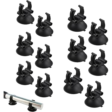 25 Ventosas Negras Para Acuario - Soportes Para Varillas De Calefacción, Mangueras Y Decoración - 17x30 Mm - Fuerte Adhesión En Vidrio